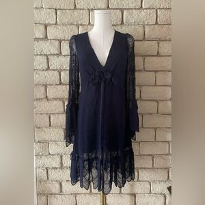 Max Studio Elegant Navy Lace Dress Size Small